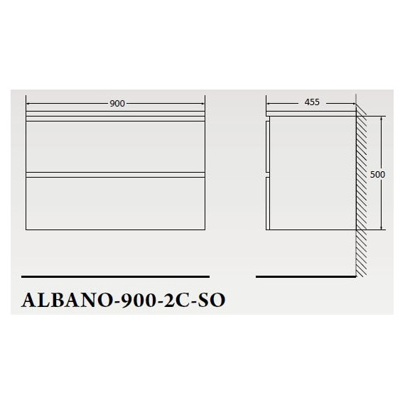 Тумба подвесная с раковиной BelBagno ALBANO-900-2C-SO-BL 90 см, Bianco Lucido, Цвет фасада: Bianco Lucido - фото 6