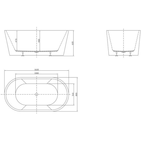 Ванна отдельностоящая BelBagno BB202-1600-800 160х80 см, Размер - мм: 1600х800 - фото 3