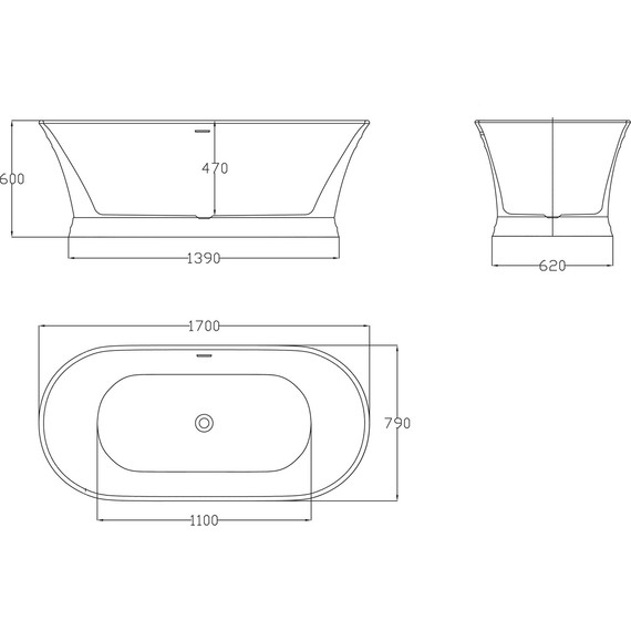 Ванна отдельностоящая BelBagno BB402-1700-790 170х80 см - фото 4