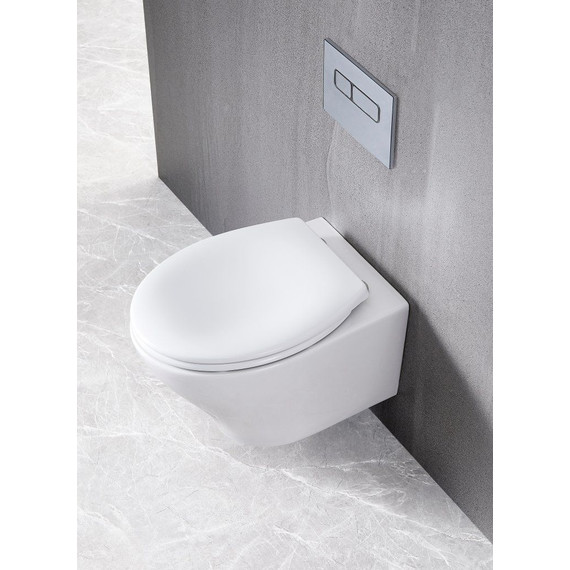 Унитаз подвесной безободковый BelBagno Acqua BB340CHR - фото 9