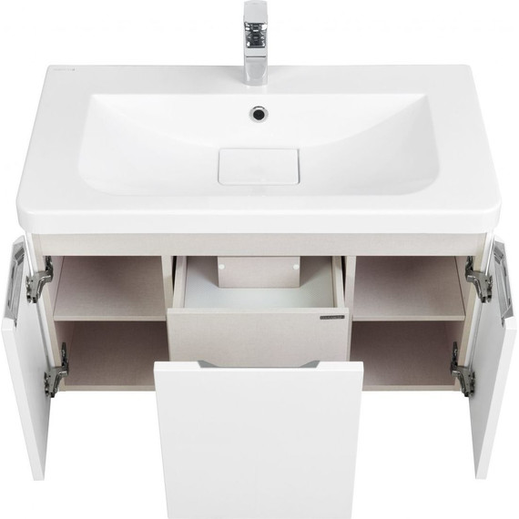 Тумба подвесная с раковиной Акватон Шерилл 85 см 1A2088K1SH010, белый - фото 5