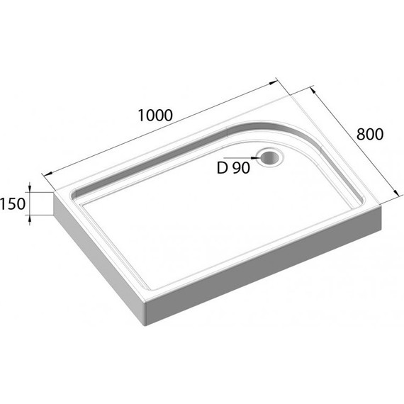 Поддон акриловый BelBagno 100х80 см TRAY-BB-AH-100/80-15-W-R - фото 6
