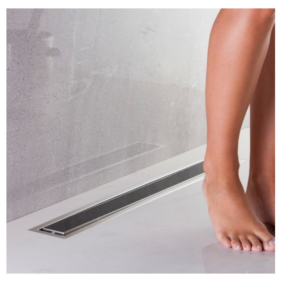 Трап Pestan (BETTOSERB) Confluo Premium Black Glass Line 85 см 13000295, нержавеющая сталь/стекло, хром/черный (под плитку), Цвет производителя: хром, чёрный, Размер трапа: 850 - фото 4