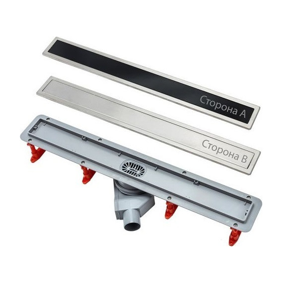 Трап Pestan (BETTOSERB) Confluo Premium Black Glass Line 75 см 13000294, нержавеющая сталь/стекло, хром/черный (под плитку), Цвет производителя: хром, чёрный, Размер трапа: 750 - фото 