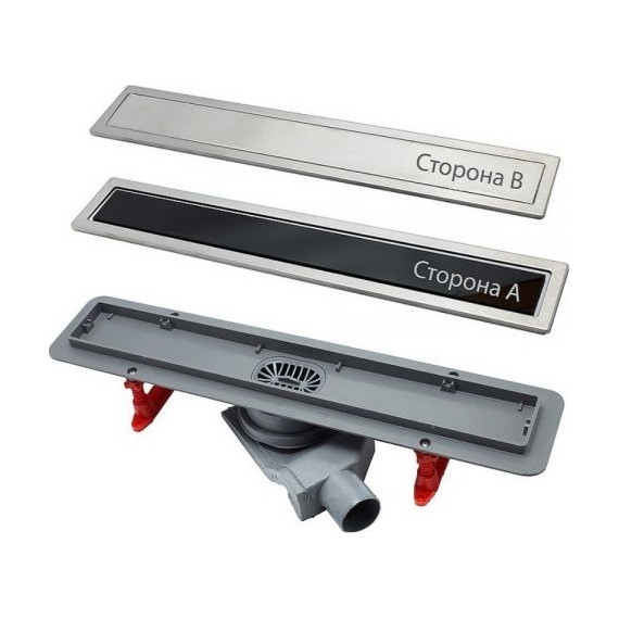 Трап Pestan (BETTOSERB) Confluo Premium Black Glass Line 30 см 13000290, нержавеющая сталь/стекло, хром/черный (под плитку), Цвет производителя: хром, чёрный, Размер трапа: 300 - фото 