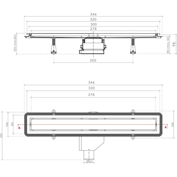 Трап Pestan (BETTOSERB) Confluo Premium White Glass Line 30 см 13000280, нержавеющая сталь/стекло, хром/белый (под плитку), Цвет производителя: хром, белый, Размер трапа: 300 - фото 8