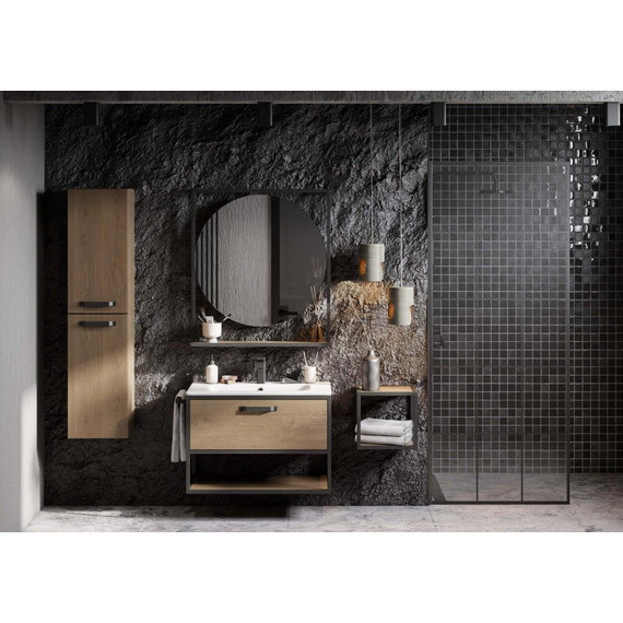 Тумба подвесная с раковиной Акватон Лофт Фабрик 80 см 1A2424K6LTDY0, дуб кантри - фото 10