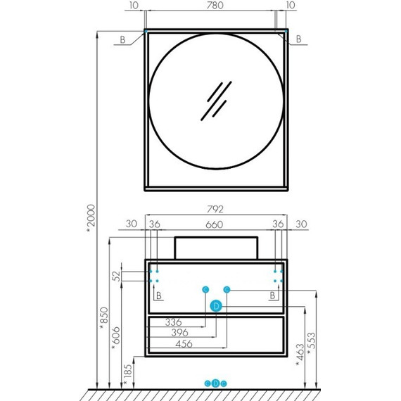 Тумба подвесная со столешницей Акватон Лофт Фабрик 80 см 1A242401LTDY0, дуб кантри - фото 9