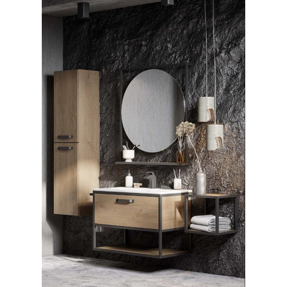 Зеркало Акватон Лофт Фабрик 80 см 1A242602LTDY0, дуб кантри - фото 9