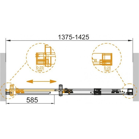 Душевая дверь Cezares 140 см DUET SOFT-BF-1-140-C-Cr (стекло 8 мм) хром/прозрачное - фото 2