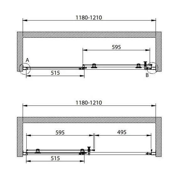 Душевая дверь Cezares 120 см ECO-O-BF-1-120-C-NERO, черный/прозрачное - фото 2