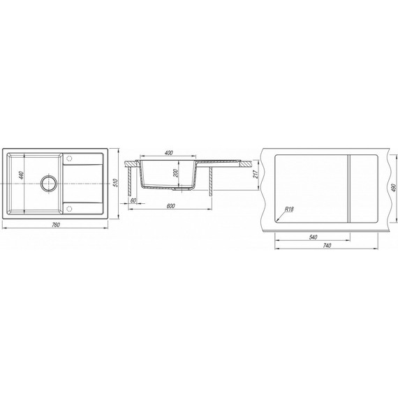 Кухонная мойка Dr.Gans Техно 760 25.030.D0760.405, терра - фото 3