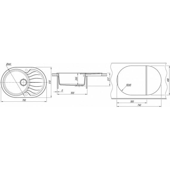 Кухонная мойка Dr.Gans Берта 760 25.040.C0760.407, чёрный - фото 3