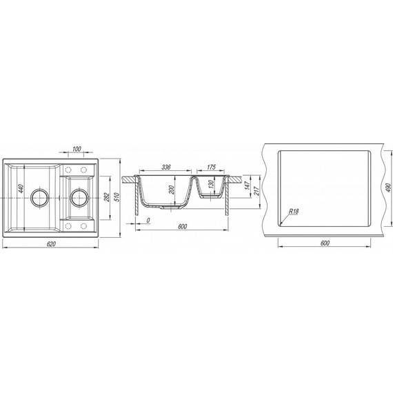 Кухонная мойка Dr.Gans Астра 620К 25.065.D0620.403, латте - фото 3