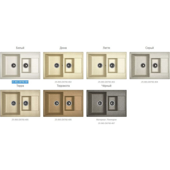 Кухонная мойка Dr.Gans Астра 760К 25.065.D0760.401, белый - фото 2