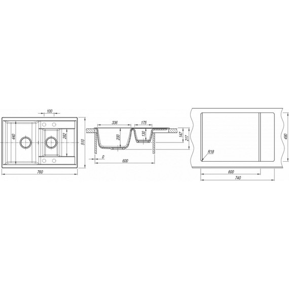 Кухонная мойка Dr.Gans Астра 760К 25.065.D0760.401, белый - фото 3