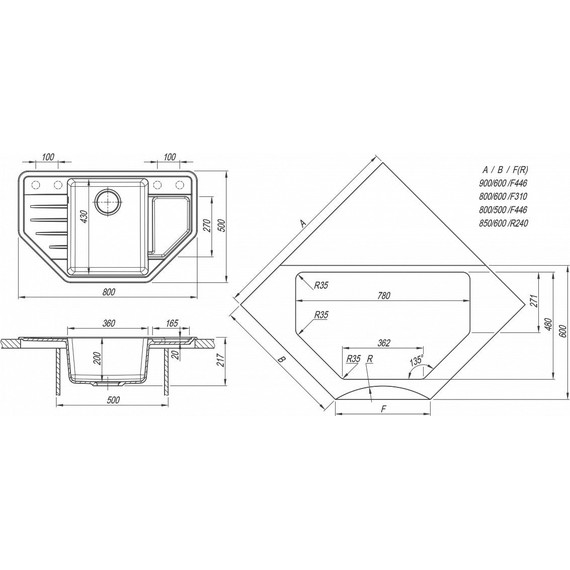 Кухонная мойка Dr.Gans Рио 25.080.C0800.402, дюна - фото 3