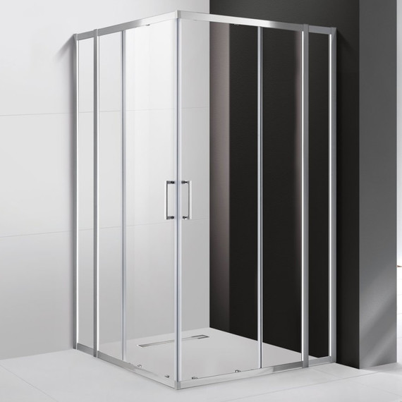 Душевое ограждение Cezares 120х120 см MOLVENO-A-22-100+20-C-Cr-IV, хром/прозрачное - фото 