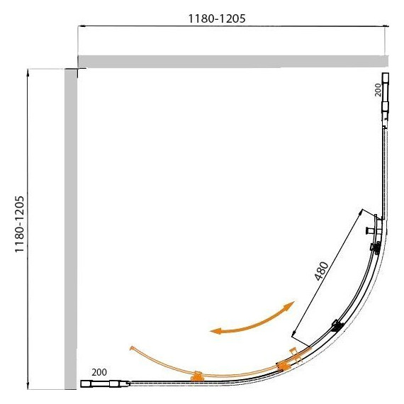 Душевое ограждение Cezares 120х120 см MOLVENO-R-11-100+20-P-Cr, хром/матовое - фото 5
