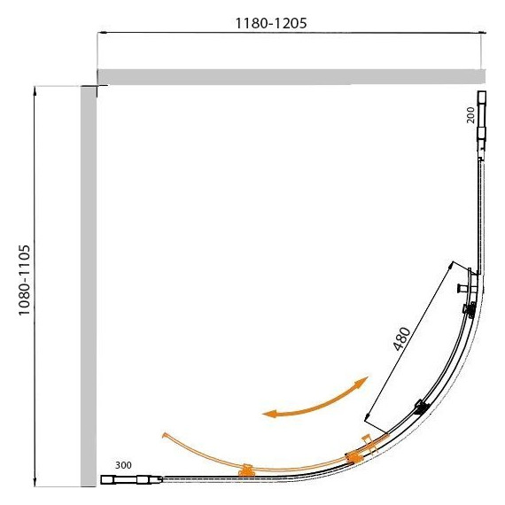 Душевое ограждение Cezares 120х110 см MOLVENO-RH-11-120/110-P-Cr, хром/матовое - фото 5