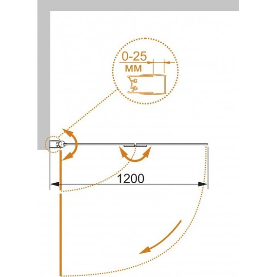Шторка для ванны Cezares Eco V-21 120 см, хром/прозрачное - фото 2