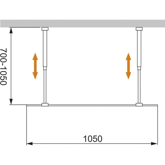 Душевая перегородка Cezares 105 см LIBERTA-L-2-105-C-Cr (телескопические кронштейны, стекло 8 мм) хром/прозрачное - фото 4