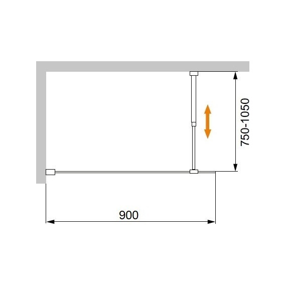 Шторка для ванны Cezares Liberta V-1 90 см (стекло 8 мм), хром/прозрачное - фото 2