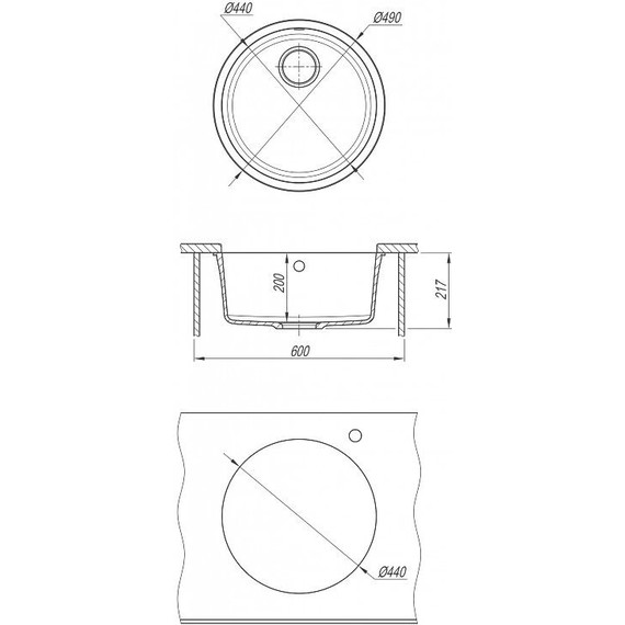 Кухонная мойка Florentina Вега зеро 22.425.D0440.104, бежевый, Цвет производителя: бежевый - фото 4