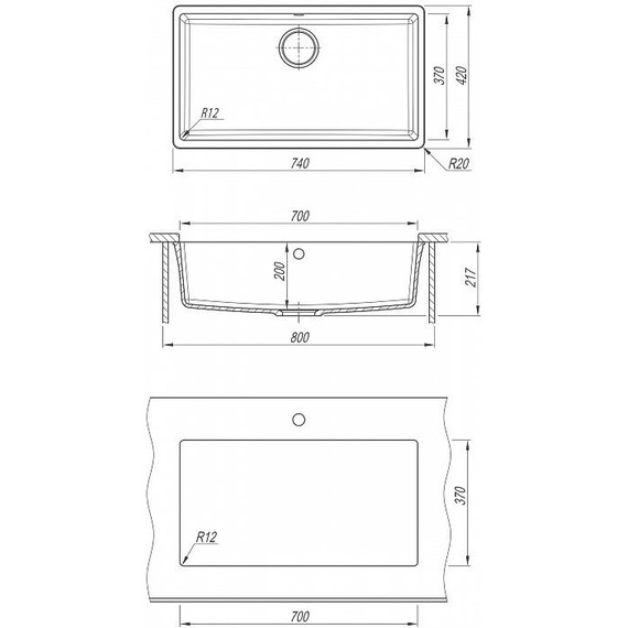 Кухонная мойка Florentina Вега 700 22.435.E0700.305, грей, Цвет производителя: грей - фото 6