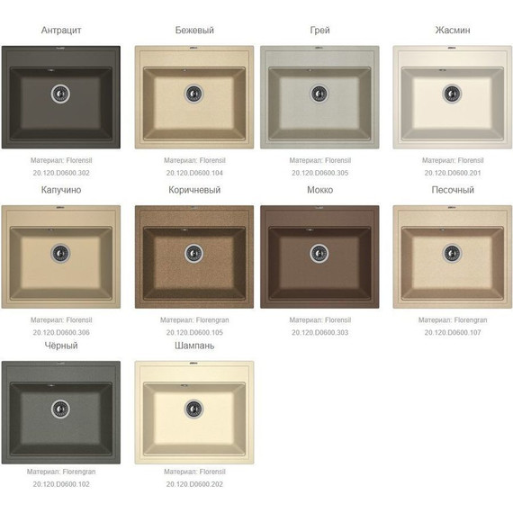 Кухонная мойка Florentina Липси 600 20.120.D0600.104, бежевый, Цвет производителя: бежевый - фото 2