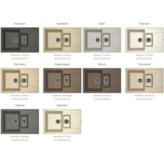 Кухонная мойка Florentina Липси 780K 20.250.D0780.104, бежевый, Цвет производителя: бежевый - фото 2