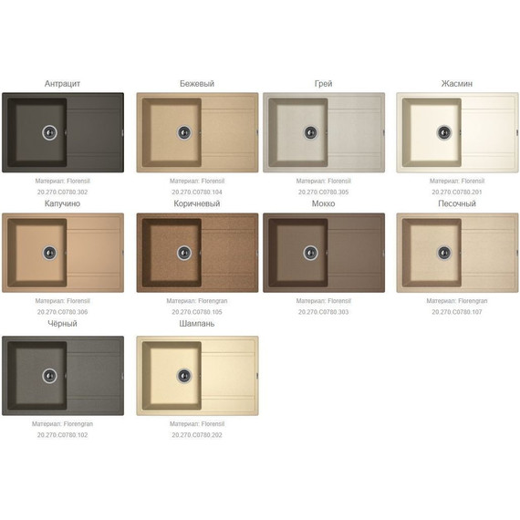 Кухонная мойка Florentina Липси 780 20.270.C0780.104, бежевый, Цвет производителя: бежевый - фото 2