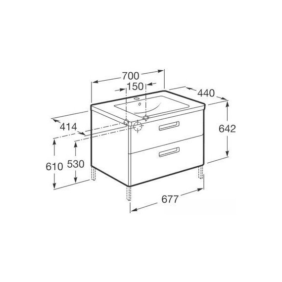 Тумба подвесная с раковиной Roca Gap 70 см ZRU9302733, белый - фото 11