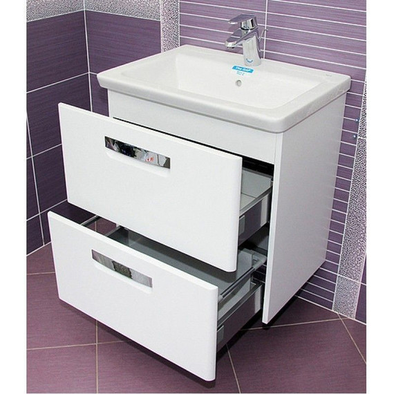 Тумба подвесная с раковиной ROCA The GAP 60 см ZRU9302734, белый - фото 8