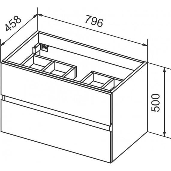 Тумба подвесная с раковиной Cezares Molveno 46-80-2C-SO-NN 80 см (раковина Acquabella Integra), Noce Nature - фото 5
