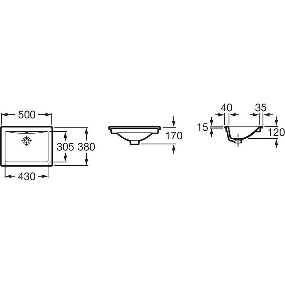Раковина врезная на столешницу Roca Diverta 50 см 327114000 - фото 4