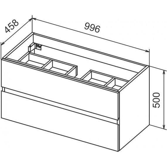 Тумба подвесная с раковиной Cezares Molveno 46-100-2C-SO-BET 100 см, Beton - фото 8