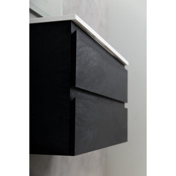 Тумба подвесная с раковиной Cezares MOLVENO-100-2C-SO-NR 100 см, Nero - фото 3