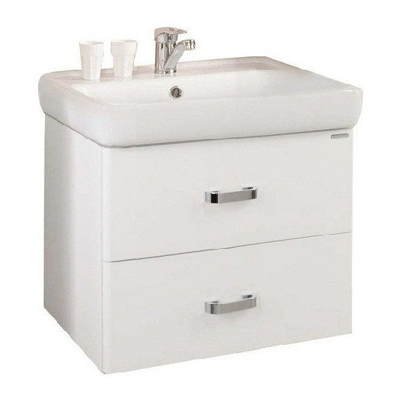 Тумба подвесная с раковиной Акватон Америна 60 см 1A1354K1AM010, белый - фото 