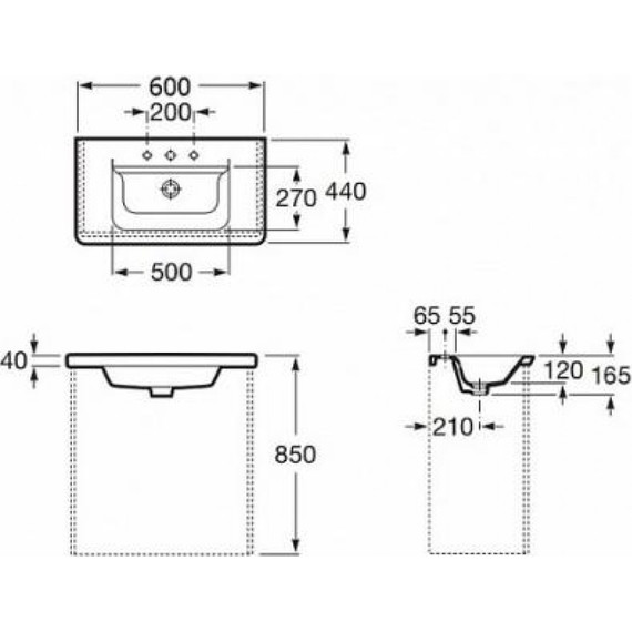 Тумба подвесная с раковиной Roca Ronda 60 см ZRU9302963, белый глянец/антрацит - фото 9