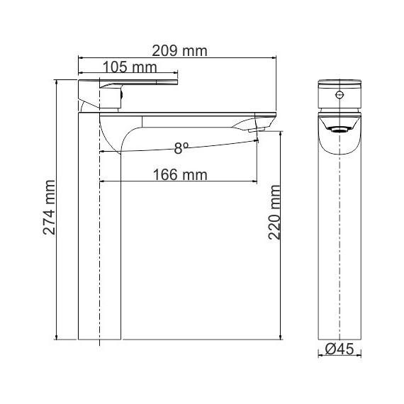 Смеситель для раковины высокий WasserKraft Mindel 8503H, белый - фото 7