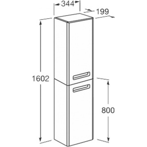 Пенал подвесной ROCA The GAP 35 см правый ZRU9302738, белый - фото 7