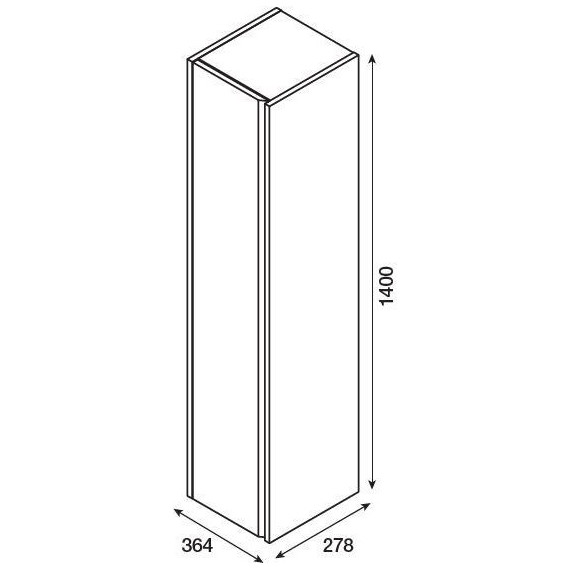 Пенал ROCA The Up 30 см левый ZRU9303013, белый - фото 10