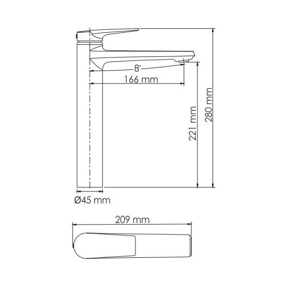 Смеситель для раковины высокий WasserKraft Wiese 8403H, оружейная сталь - фото 7