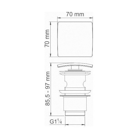 Донный клапан WasserKraft Wiese A167, оружейная сталь - фото 2