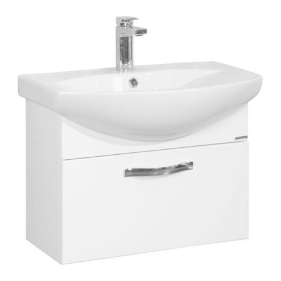 Тумба подвесная с раковиной Акватон Ария 65 см 1A1340K0AA010, белый - фото 