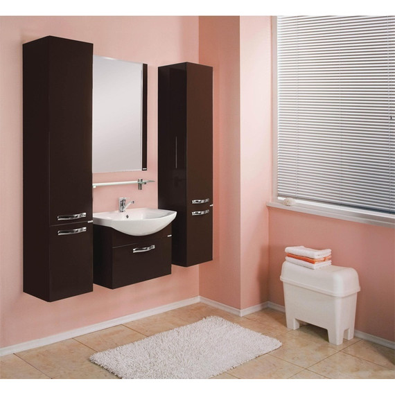 Тумба подвесная с раковиной Акватон Ария 65 см 1A1340K0AA430, коричневый - фото 4