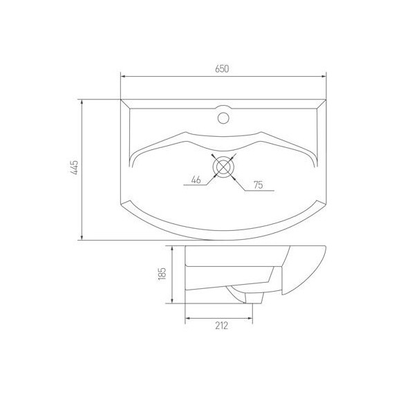 Тумба подвесная с раковиной Акватон Ария 65 см 1A1340K0AA430, коричневый - фото 7