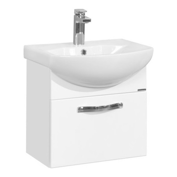 Тумба подвесная с раковиной Акватон Ария 50 см 1A1403K0AA010, белый - фото 