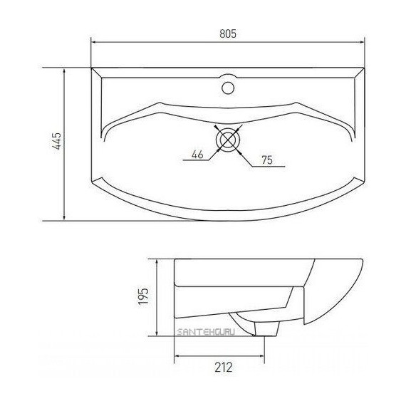 Тумба подвесная с раковиной Акватон Ария 80 см 1A1417K0AA010, белый - фото 10